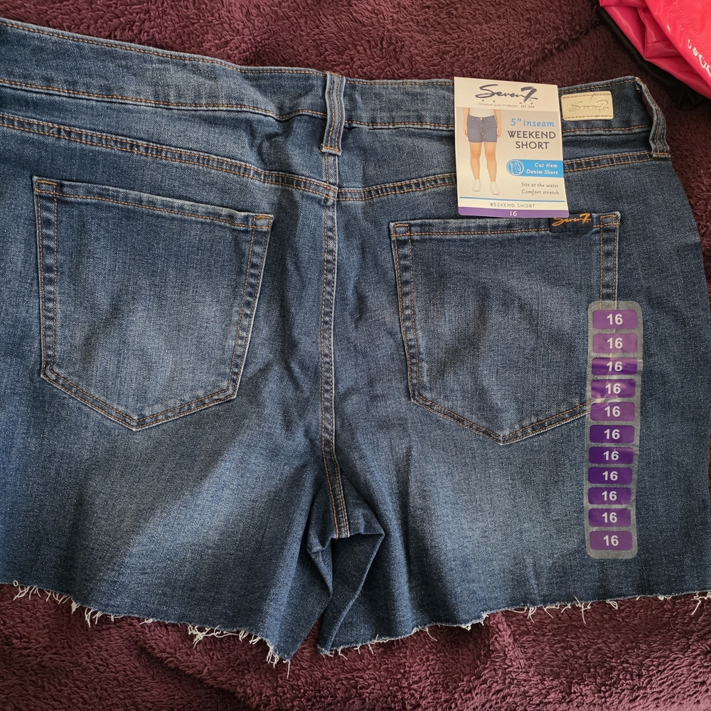Seven7 Denim Weekend Cutoff Shorts - Medium Wash Blue